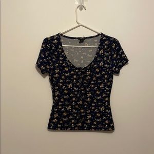 Rue21 Ditsy Floral Scoop Neck Top